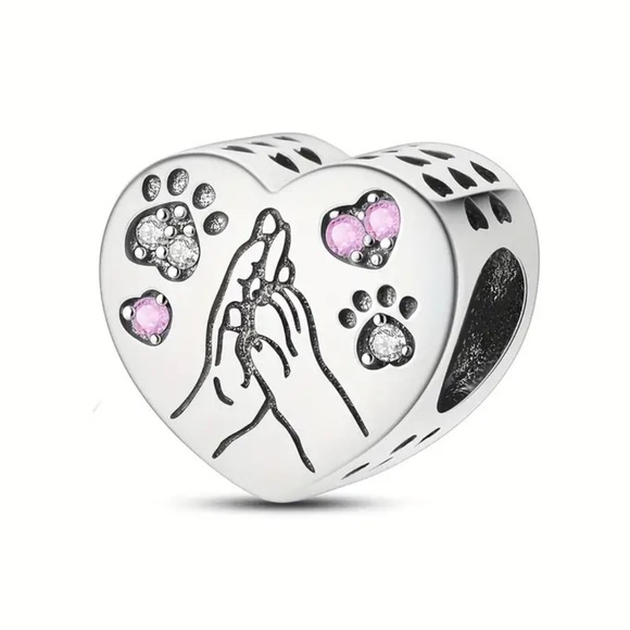 925 WHEN I NEEDED A HAND I FOUND YOUR PAW Charm For Pandora Bracelets & Others - Picture 1 of 4